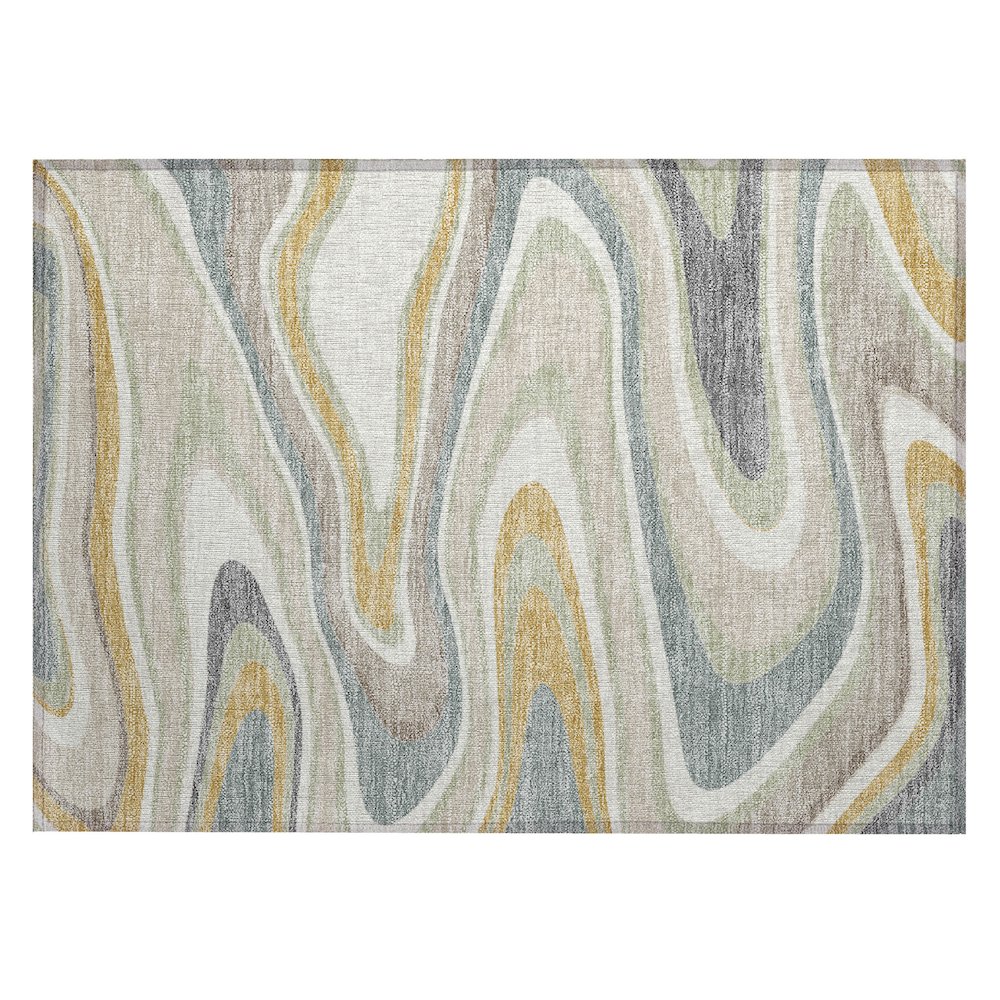 Machine Washable Indoor/Outdoor Chantille ACN2494 Ivory 1'8" x 2'6" Rug. Picture 1