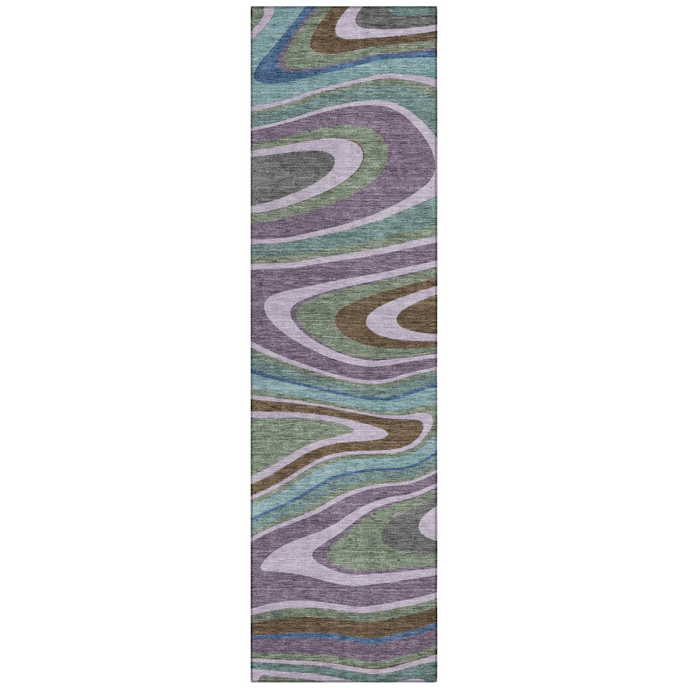 Machine Washable Indoor/Outdoor Chantille ACN2494 Purple 2'3" x 7'6" Runner Rug. Picture 1
