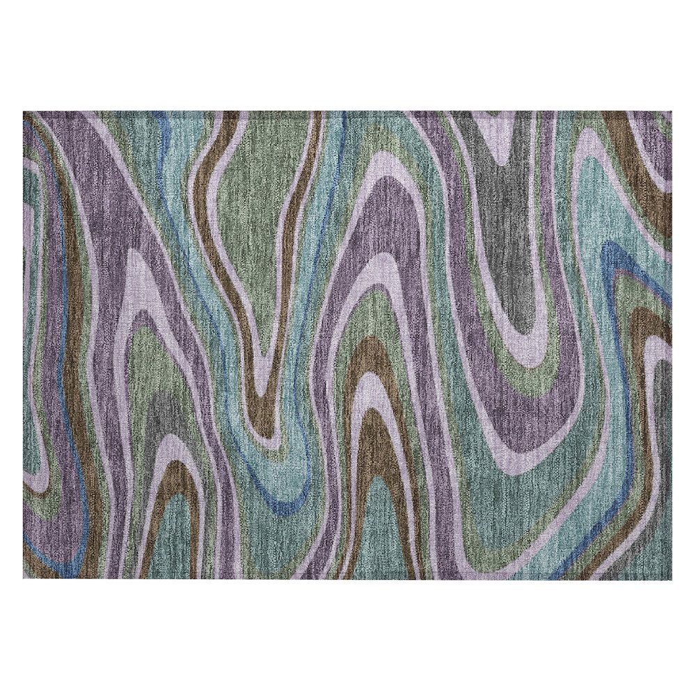 Machine Washable Indoor/Outdoor Chantille ACN2494 Purple 1'8" x 2'6" Rug. Picture 1