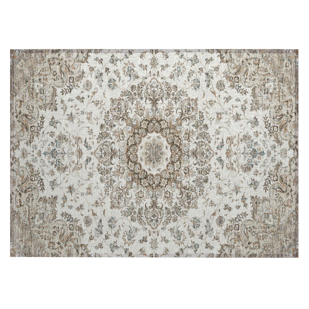 Machine Washable Indoor/Outdoor Chantille ACN2495 Ivory 1'8" x 2'6" Rug. Picture 1