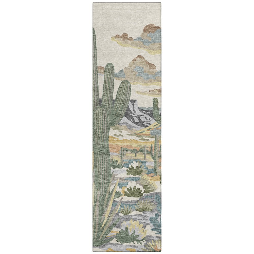 Machine Washable Indoor/Outdoor Chantille ACN2496 Brown 2'3" x 7'6" Runner Rug. Picture 1