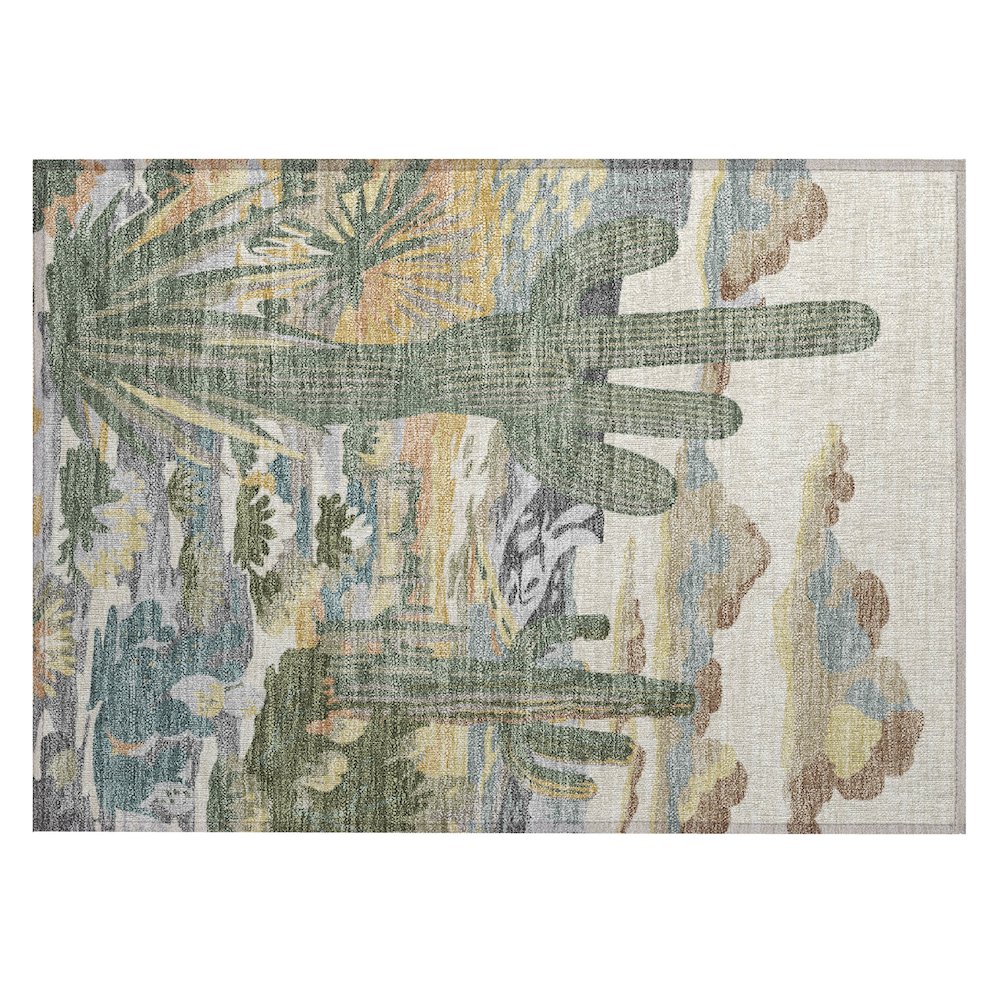 Machine Washable Indoor/Outdoor Chantille ACN2496 Brown 1'8" x 2'6" Rug. Picture 1