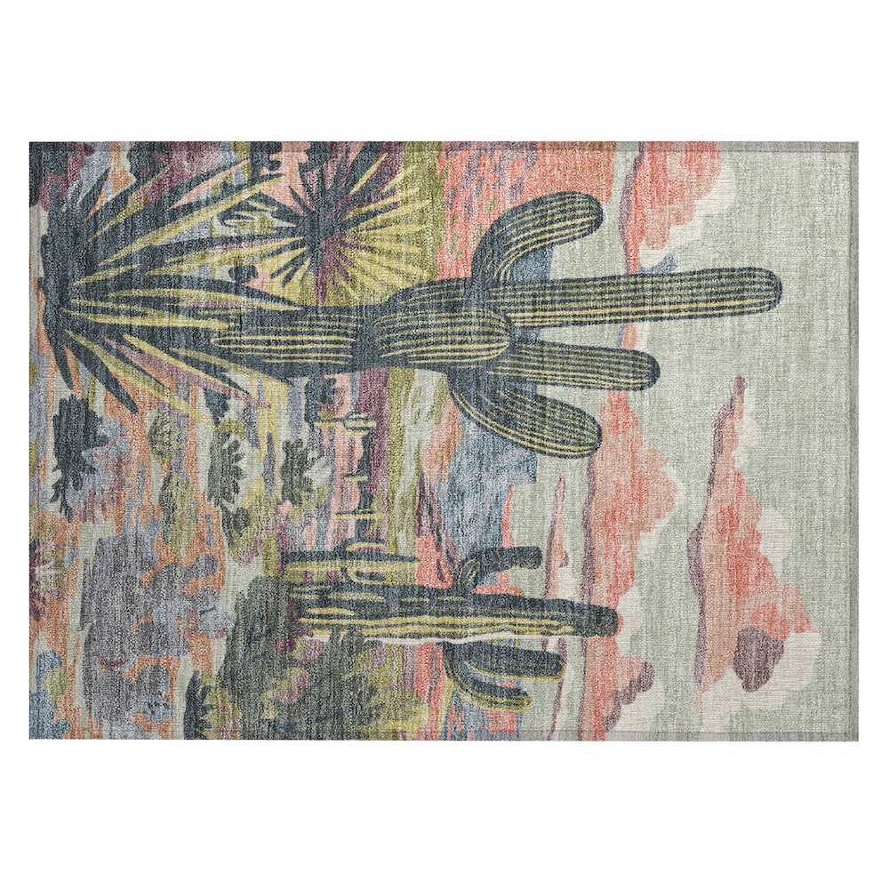 Machine Washable Indoor/Outdoor Chantille ACN2496 Green 1'8" x 2'6" Rug. Picture 1