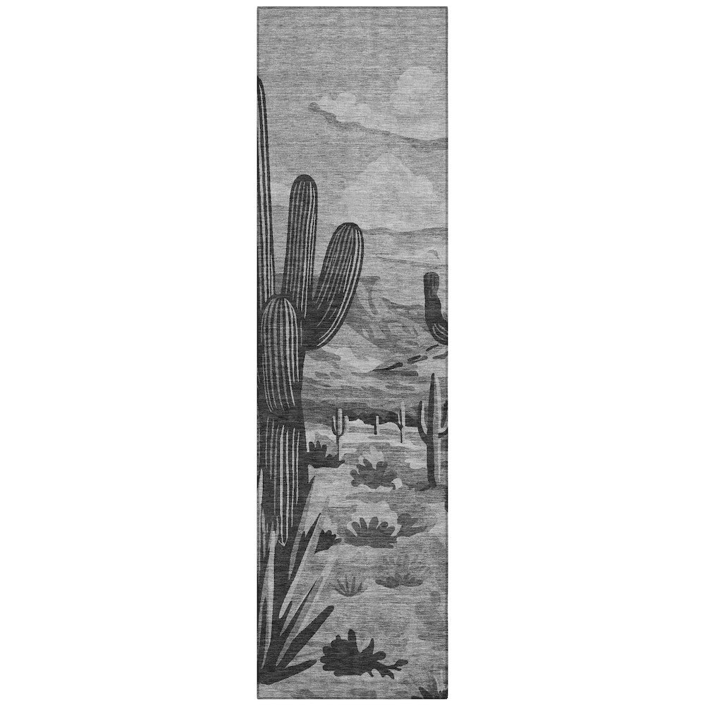 Machine Washable Indoor/Outdoor Chantille ACN2496 Gray 2'3" x 7'6" Runner Rug. Picture 1