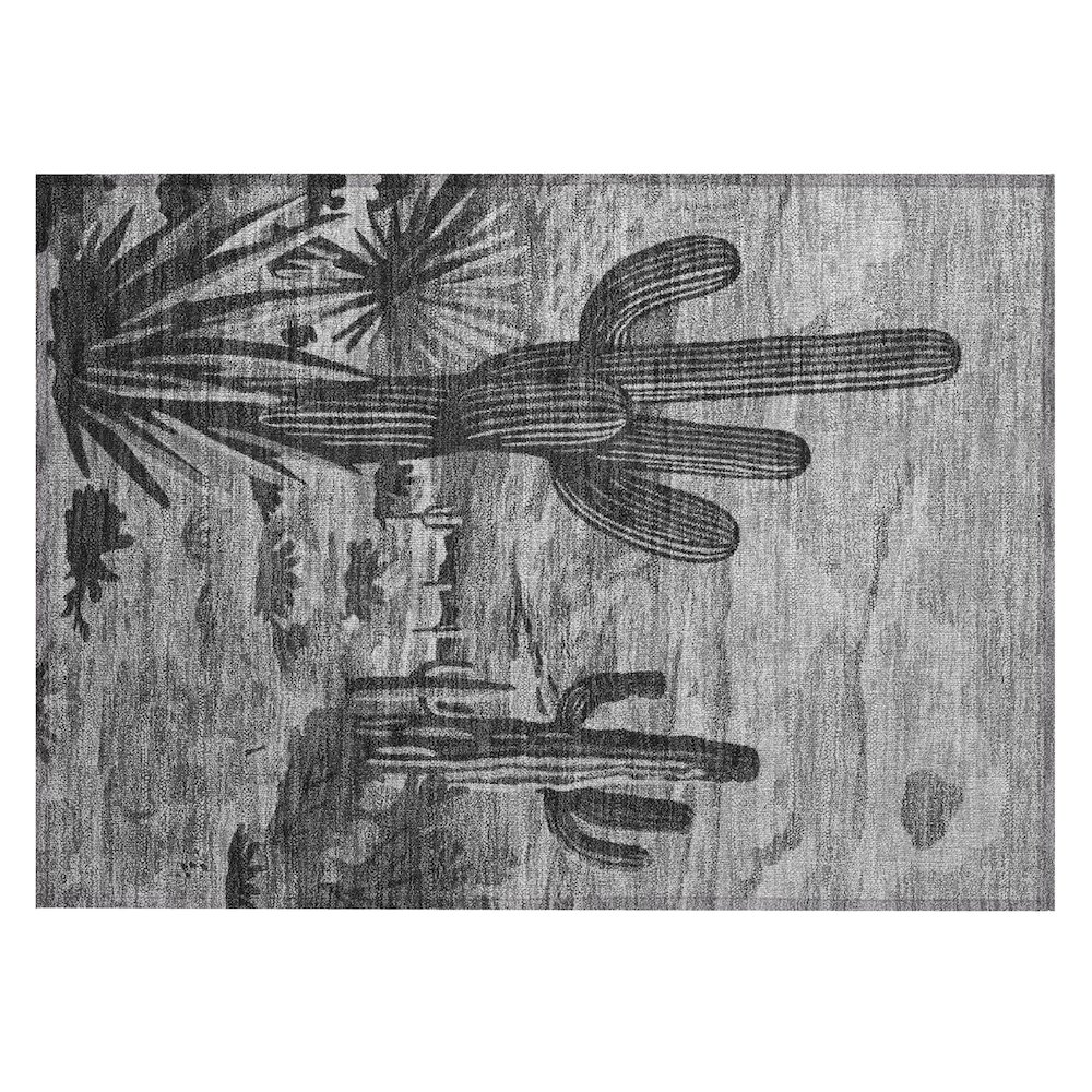 Machine Washable Indoor/Outdoor Chantille ACN2496 Gray 1'8" x 2'6" Rug. Picture 1