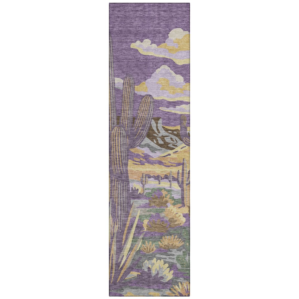 Machine Washable Indoor/Outdoor Chantille ACN2496 Purple 2'3" x 7'6" Runner Rug. Picture 1