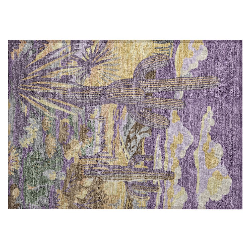 Machine Washable Indoor/Outdoor Chantille ACN2496 Purple 1'8" x 2'6" Rug. Picture 1