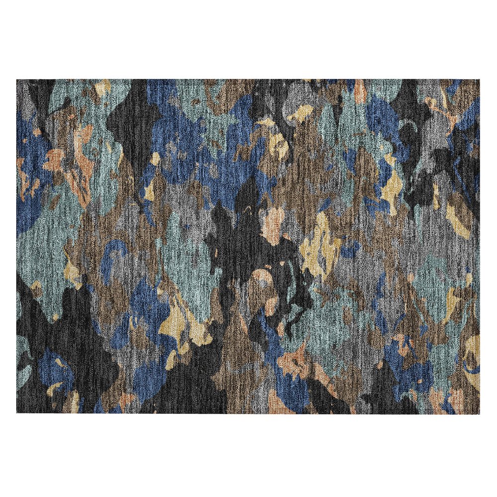 Machine Washable Indoor/Outdoor Chantille ACN2497 Black 1'8" x 2'6" Rug. Picture 1