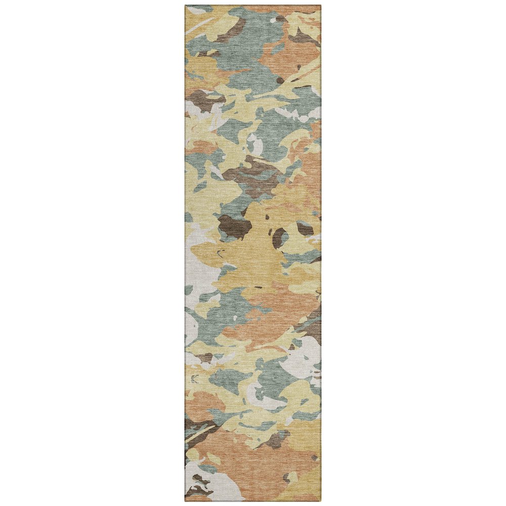 Machine Washable Indoor/Outdoor Chantille ACN2497 Gold 2'3" x 7'6" Runner Rug. Picture 1
