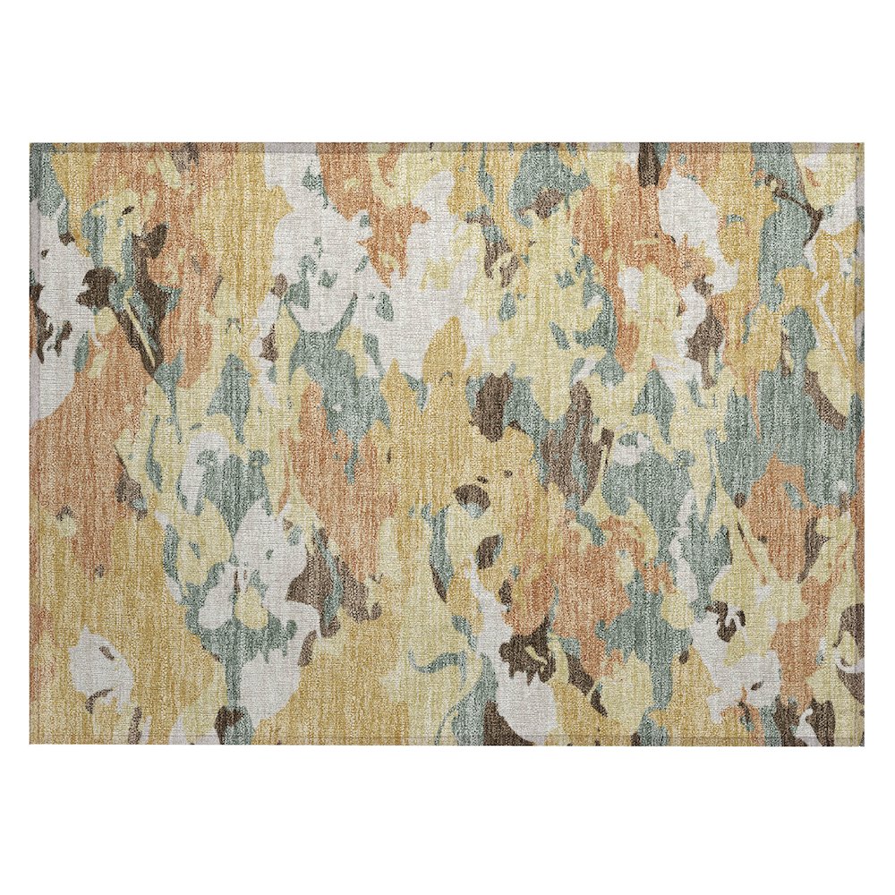 Machine Washable Indoor/Outdoor Chantille ACN2497 Gold 1'8" x 2'6" Rug. Picture 1