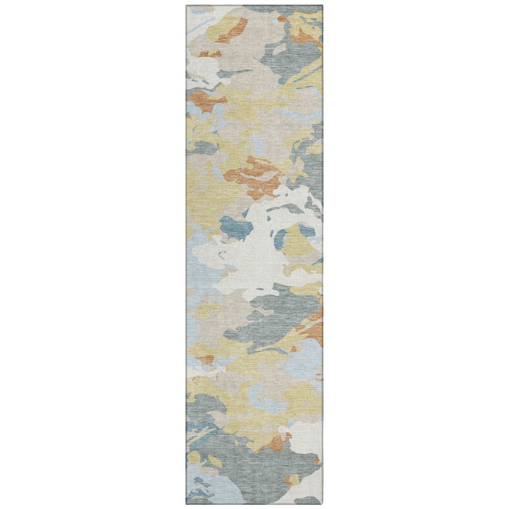 Machine Washable Indoor/Outdoor Chantille ACN2497 Ivory 2'3" x 7'6" Runner Rug. Picture 1