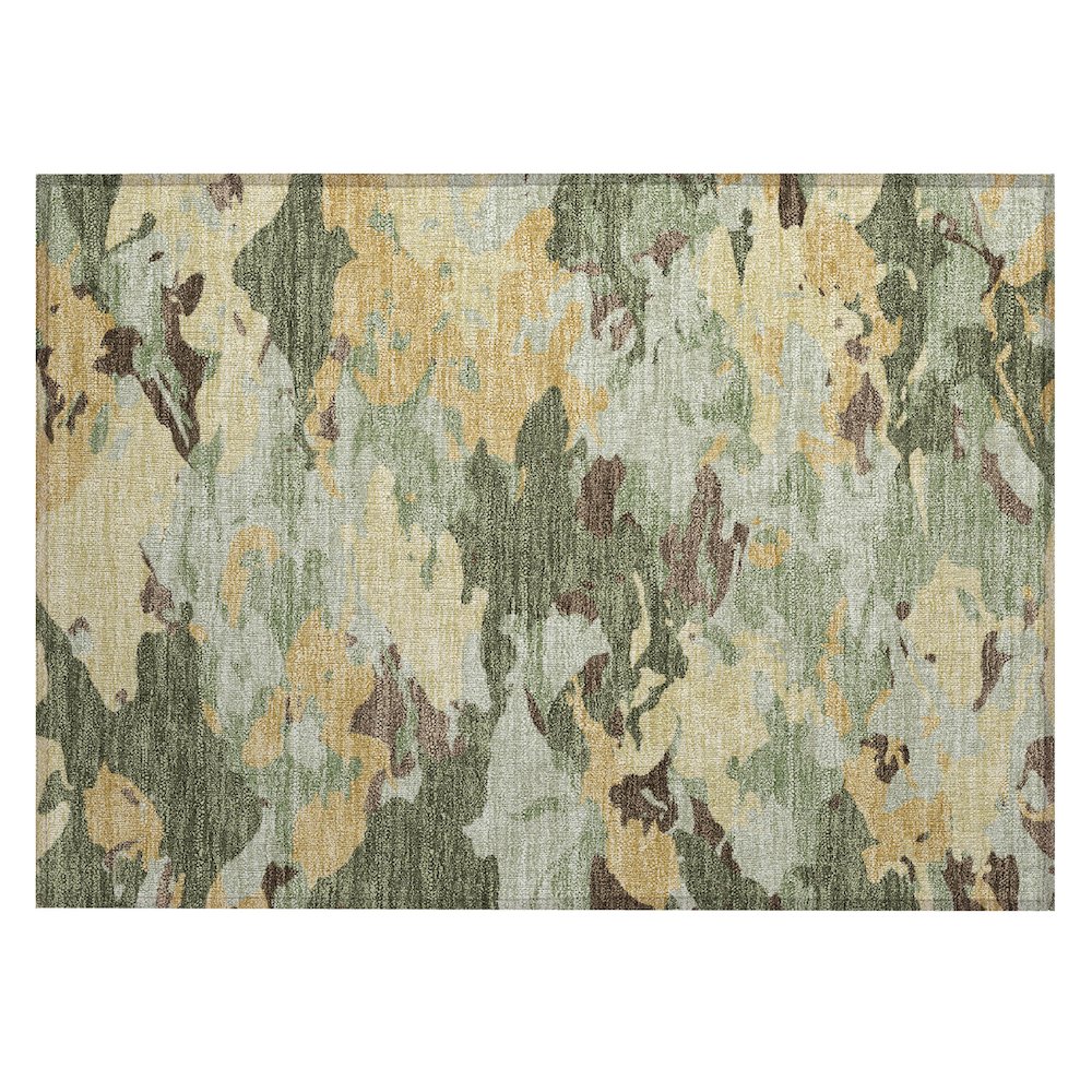 Machine Washable Indoor/Outdoor Chantille ACN2497 Green 1'8" x 2'6" Rug. Picture 1