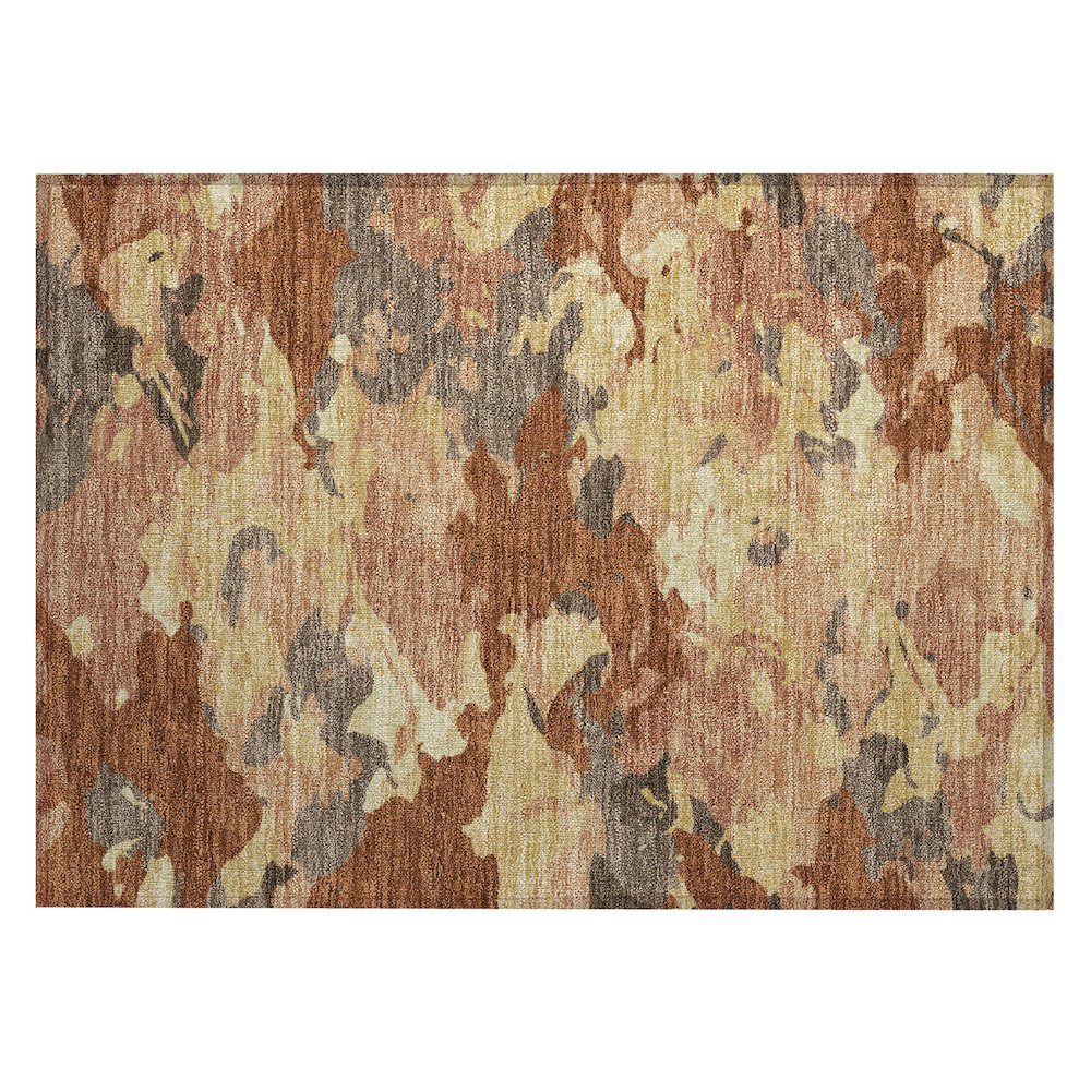 Machine Washable Indoor/Outdoor Chantille ACN2497 Orange 1'8" x 2'6" Rug. Picture 1