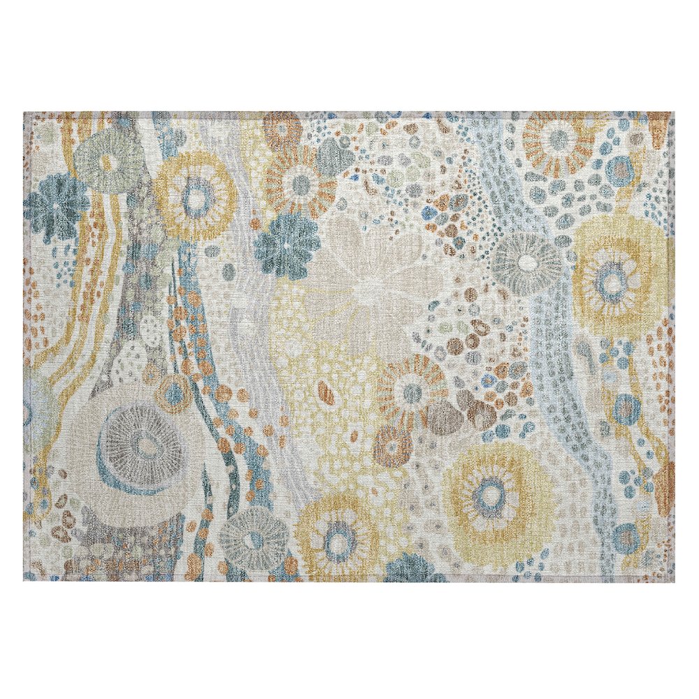 Machine Washable Indoor/Outdoor Chantille ACN2498 Ivory 1'8" x 2'6" Rug. Picture 1
