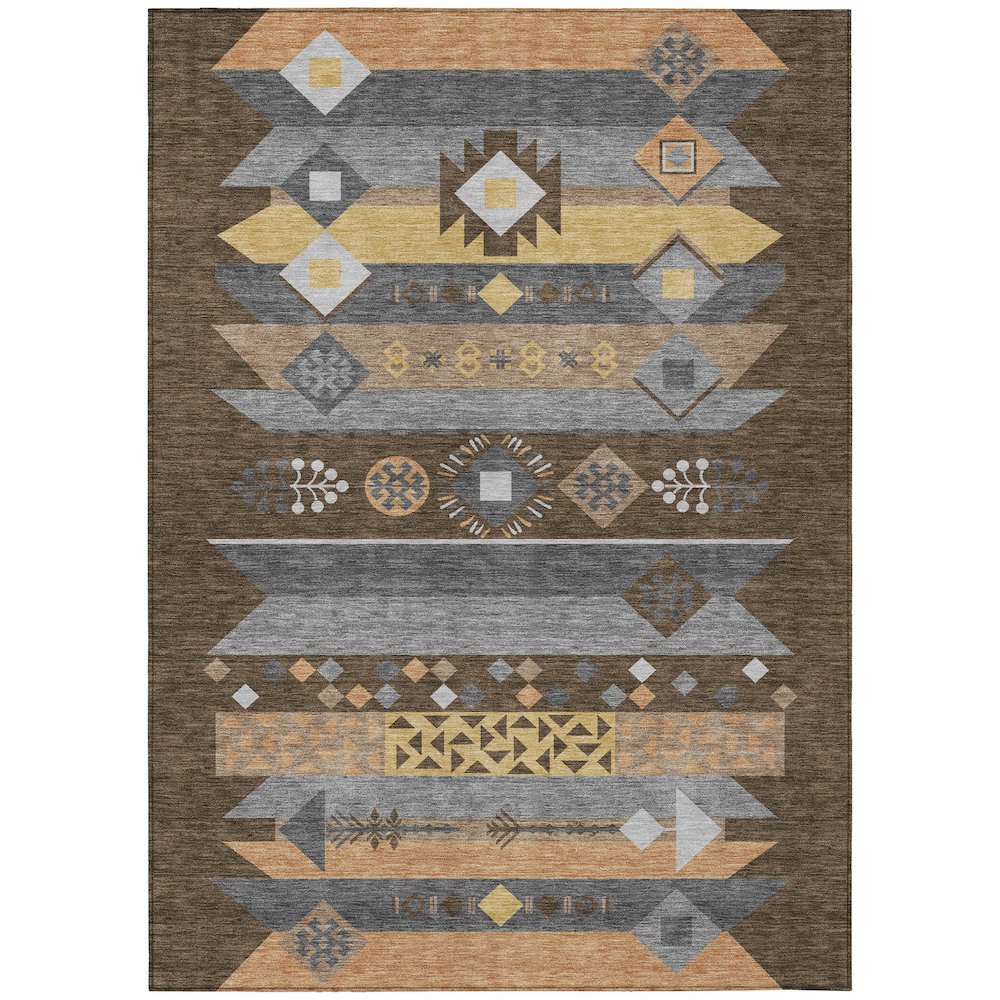 Machine Washable Indoor/Outdoor Chantille ACN2499 Brown 2'6" x 3'10" Rug. Picture 1