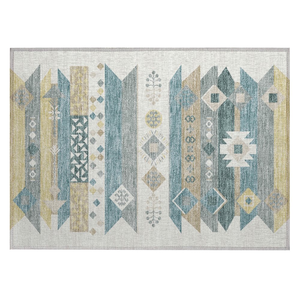 Machine Washable Indoor/Outdoor Chantille ACN2499 Ivory 1'8" x 2'6" Rug. Picture 1