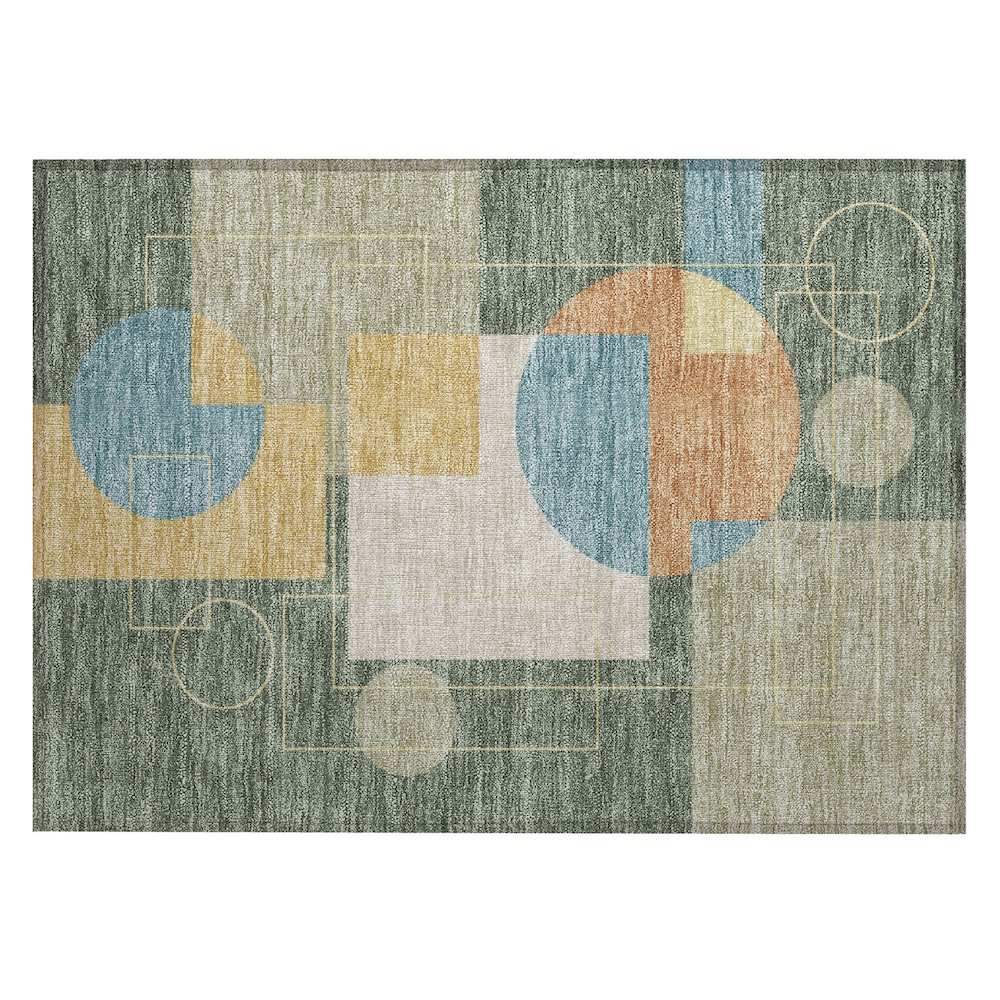 Machine Washable Indoor/Outdoor Chantille ACN2500 Green 1'8" x 2'6" Rug. Picture 1