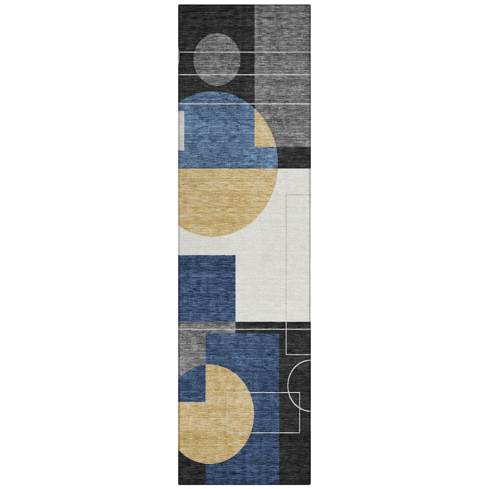 Machine Washable Indoor/Outdoor Chantille ACN2500 Black 2'3" x 7'6" Runner Rug. Picture 1