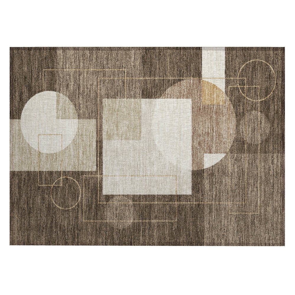 Machine Washable Indoor/Outdoor Chantille ACN2500 Brown 1'8" x 2'6" Rug. Picture 1