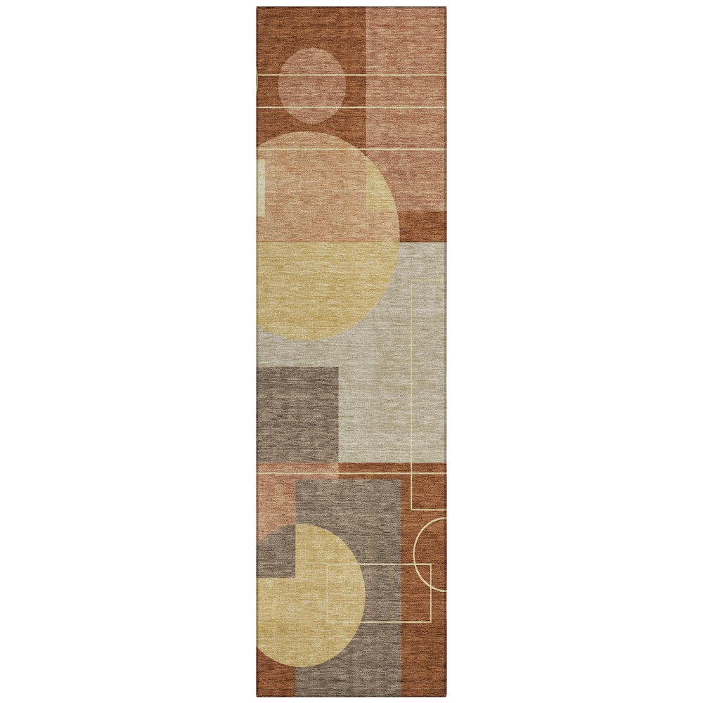 Machine Washable Indoor/Outdoor Chantille ACN2500 Orange 2'3" x 7'6" Runner Rug. Picture 1