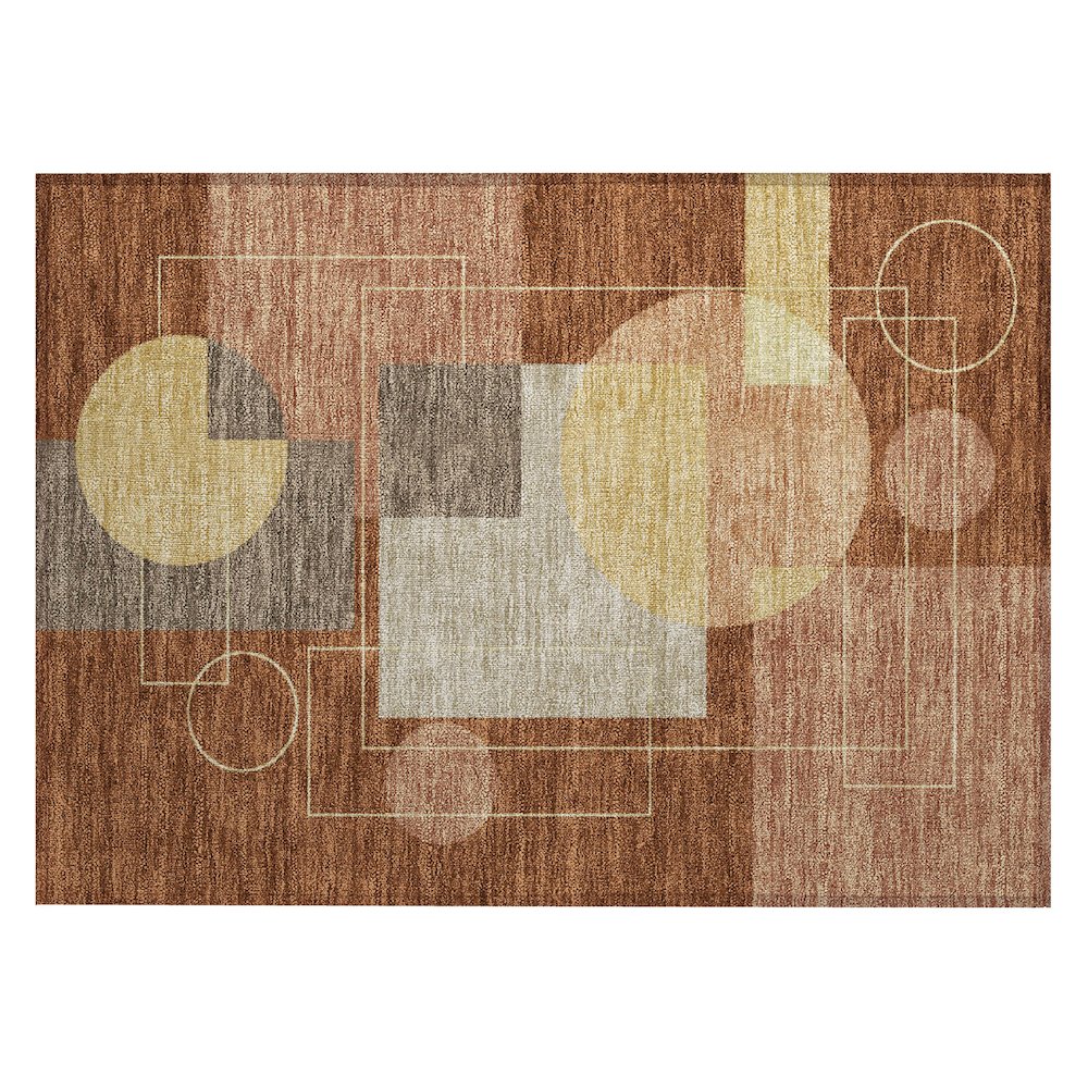 Machine Washable Indoor/Outdoor Chantille ACN2500 Orange 1'8" x 2'6" Rug. Picture 1
