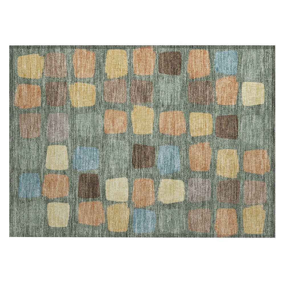 Machine Washable Indoor/Outdoor Chantille ACN2501 Green 1'8" x 2'6" Rug. Picture 1