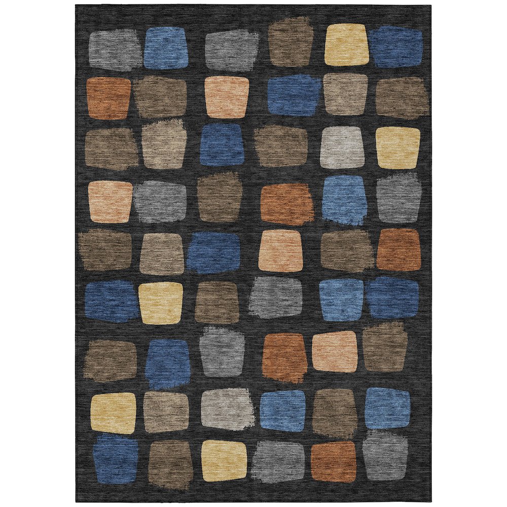 Machine Washable Indoor/Outdoor Chantille ACN2501 Black 2'6" x 3'10" Rug. Picture 1