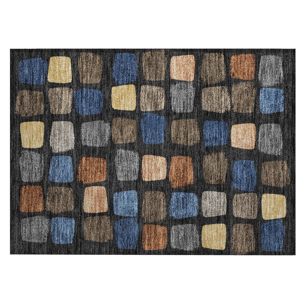 Machine Washable Indoor/Outdoor Chantille ACN2501 Black 1'8" x 2'6" Rug. Picture 1