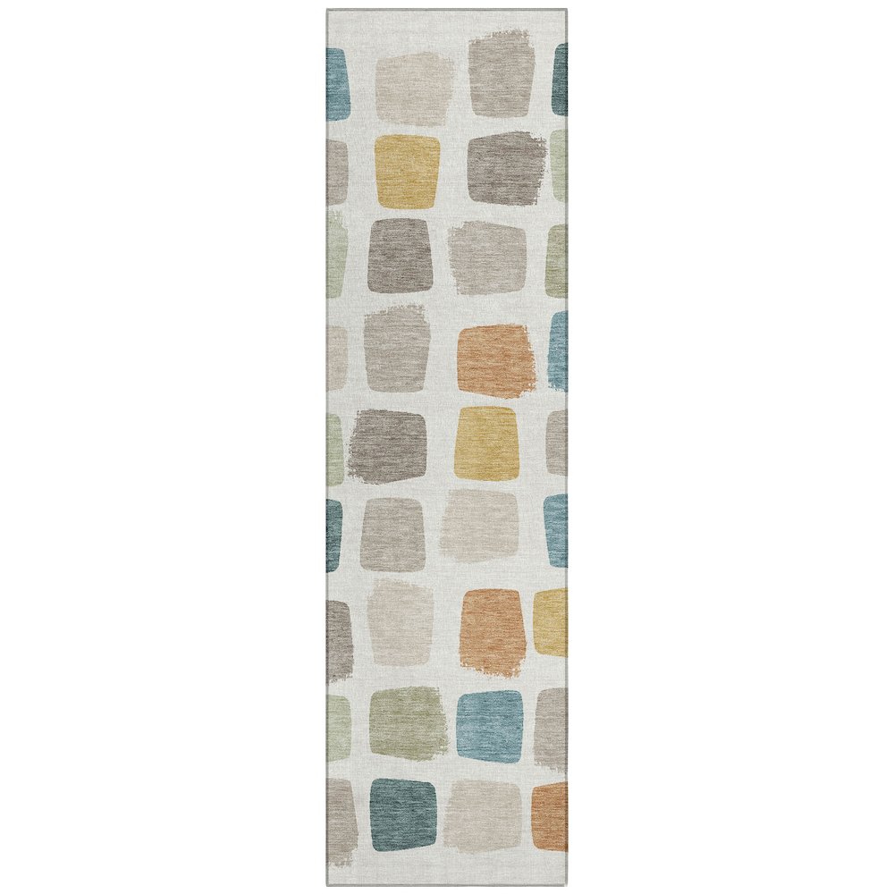 Machine Washable Indoor/Outdoor Chantille ACN2501 Ivory 2'3" x 7'6" Runner Rug. Picture 1