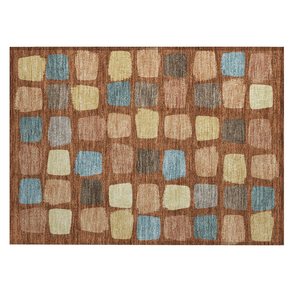 Machine Washable Indoor/Outdoor Chantille ACN2501 Orange 1'8" x 2'6" Rug. Picture 1
