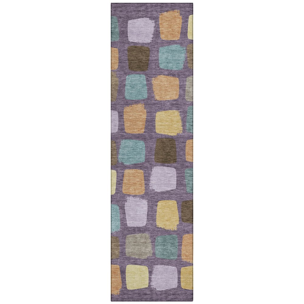 Machine Washable Indoor/Outdoor Chantille ACN2501 Purple 2'3" x 7'6" Runner Rug. Picture 1