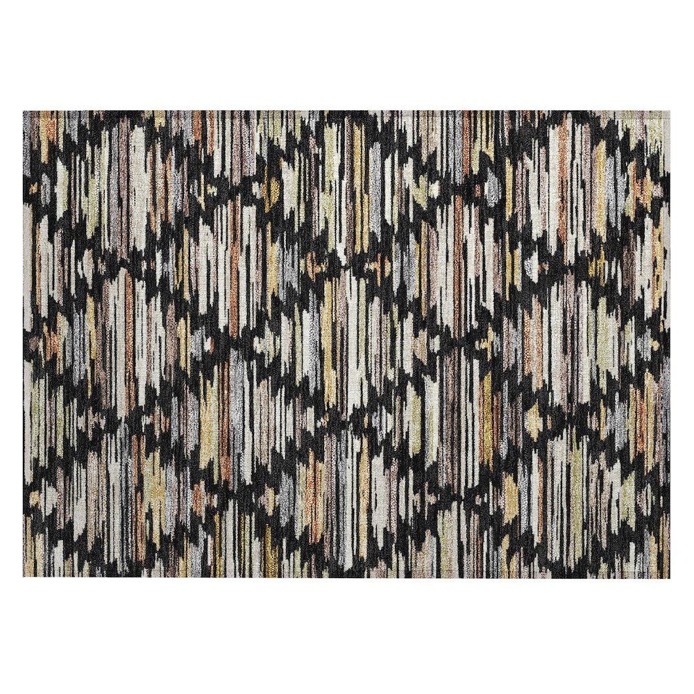 Machine Washable Indoor/Outdoor Chantille ACN2502 Black 1'8" x 2'6" Rug. Picture 1