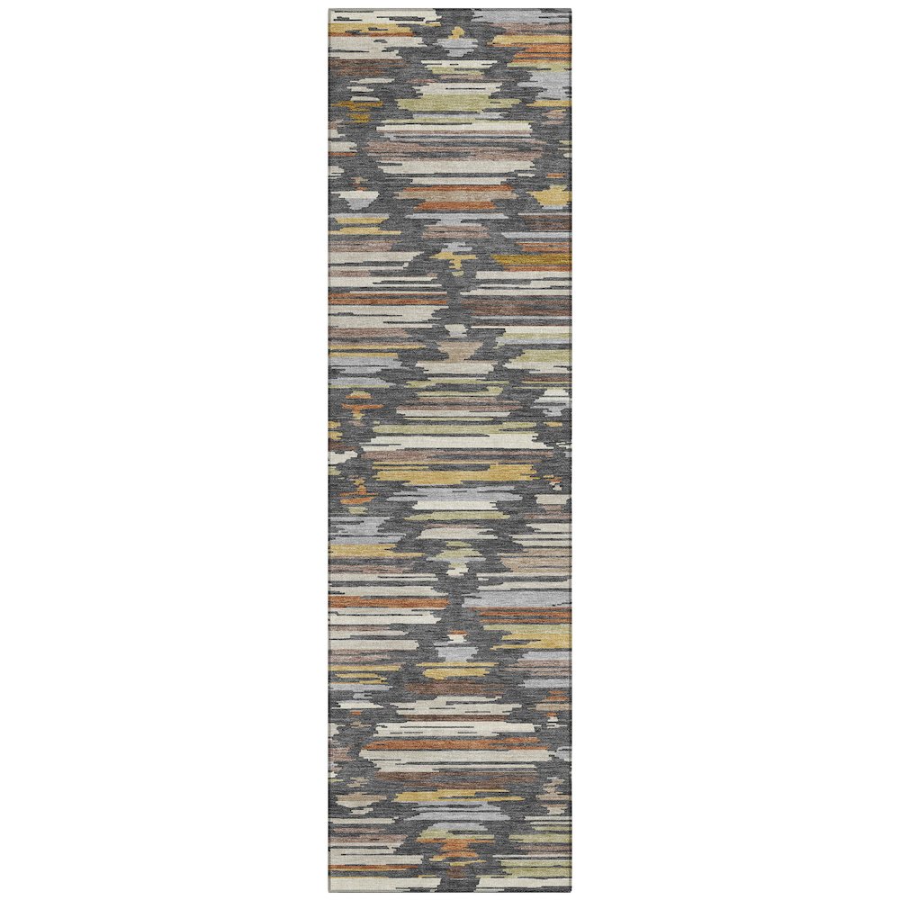 Machine Washable Indoor/Outdoor Chantille ACN2502 Gray 2'3" x 7'6" Runner Rug. Picture 1