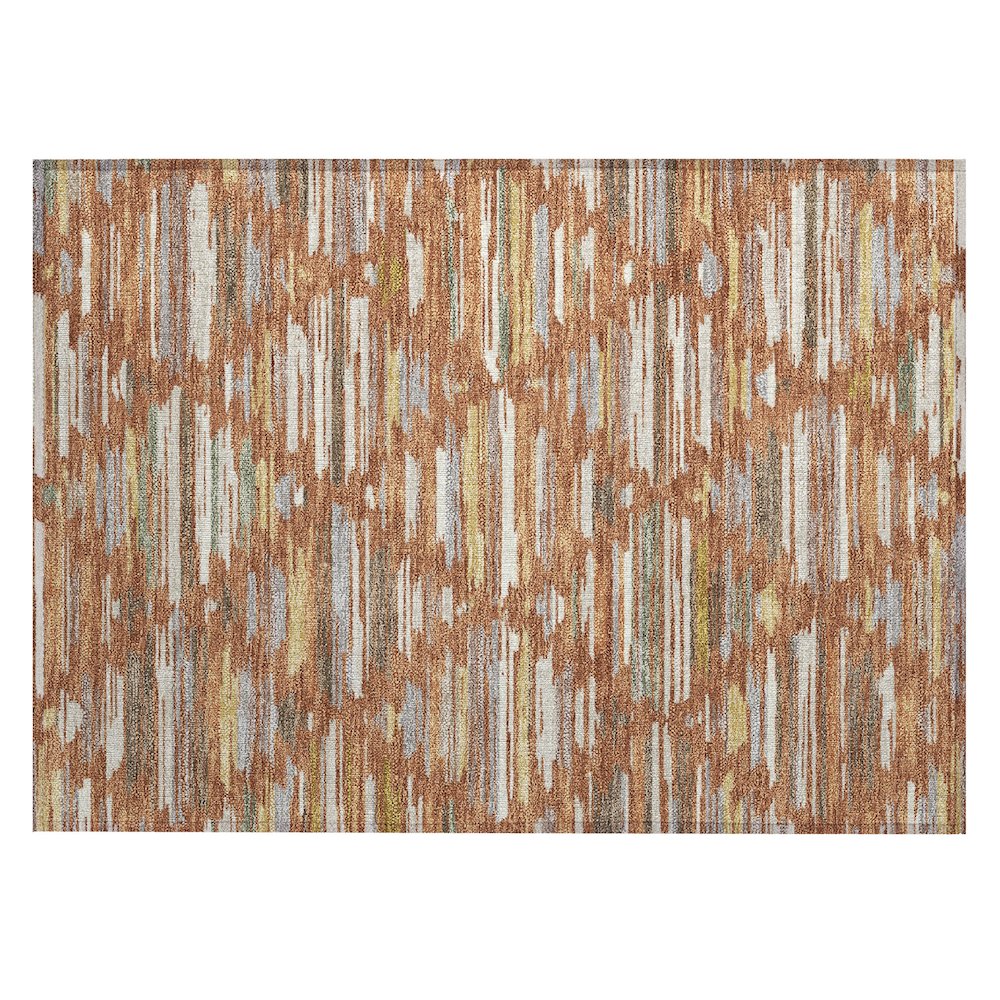 Machine Washable Indoor/Outdoor Chantille ACN2502 Orange 1'8" x 2'6" Rug. Picture 1