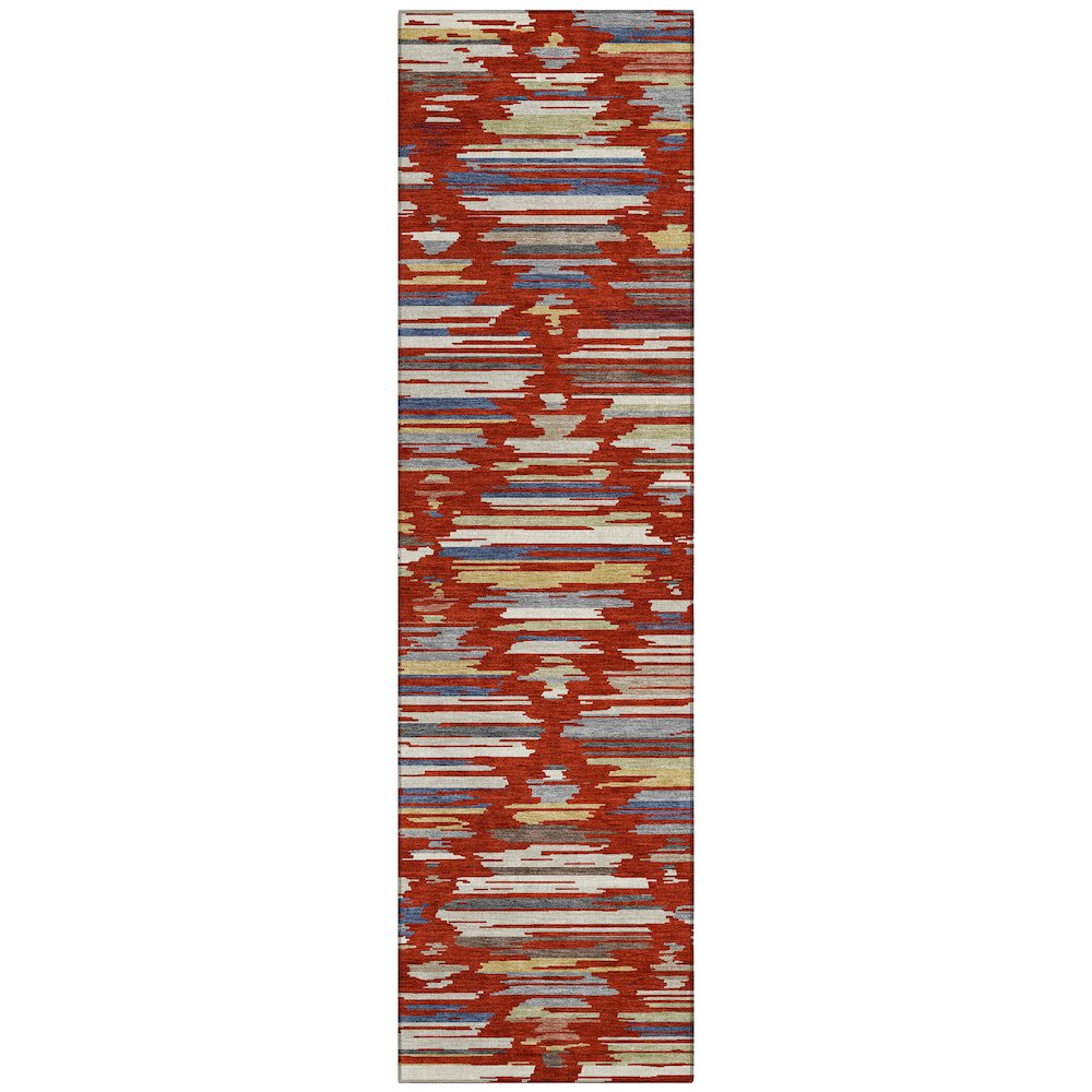 Machine Washable Indoor/Outdoor Chantille ACN2502 Red 2'3" x 7'6" Runner Rug. Picture 1