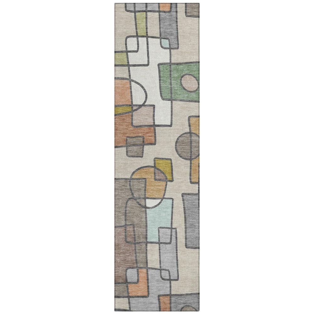 Machine Washable Indoor/Outdoor Chantille ACN2503 Brown 2'3" x 7'6" Runner Rug. Picture 1
