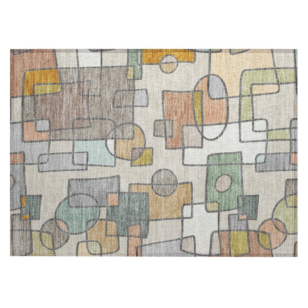 Machine Washable Indoor/Outdoor Chantille ACN2503 Brown 1'8" x 2'6" Rug. Picture 1