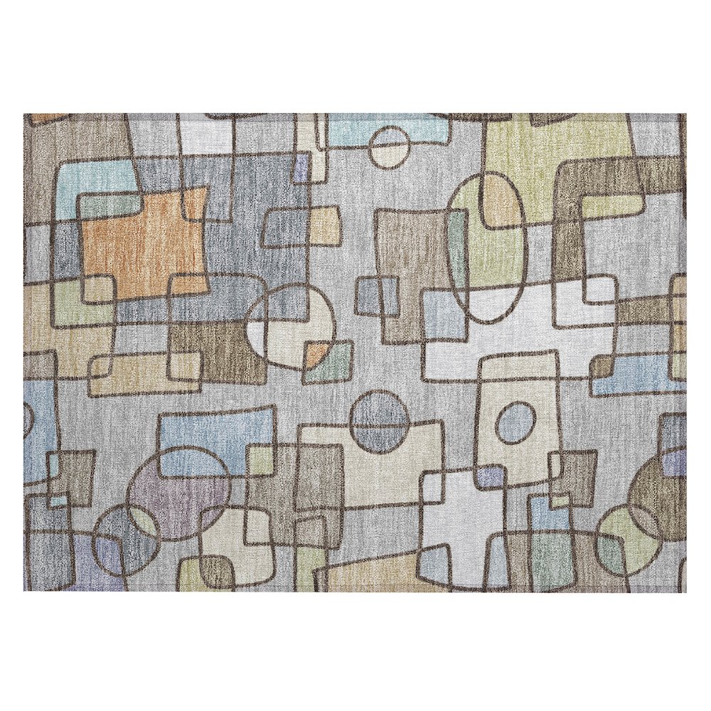 Machine Washable Indoor/Outdoor Chantille ACN2503 Gray 1'8" x 2'6" Rug. Picture 1