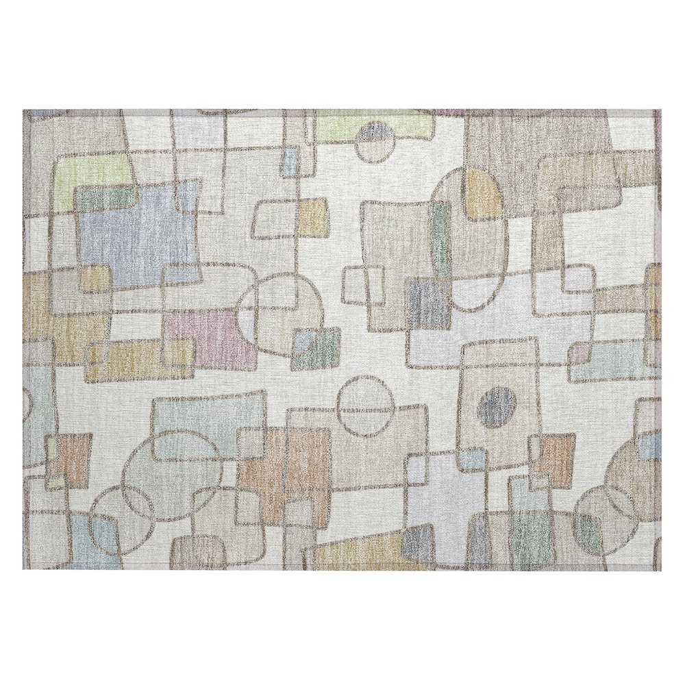 Machine Washable Indoor/Outdoor Chantille ACN2503 Ivory 1'8" x 2'6" Rug. Picture 1