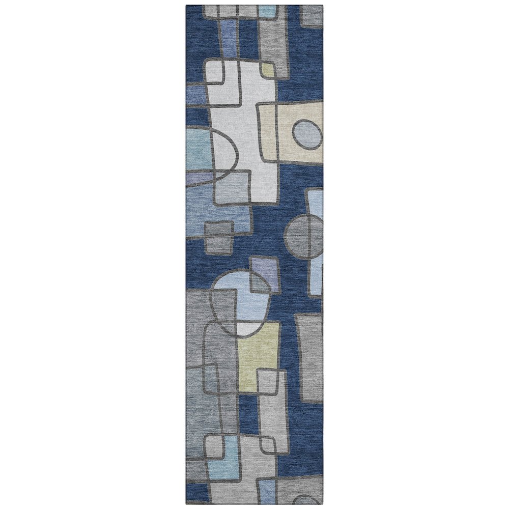 Machine Washable Indoor/Outdoor Chantille ACN2503 Blue 2'3" x 7'6" Runner Rug. Picture 1
