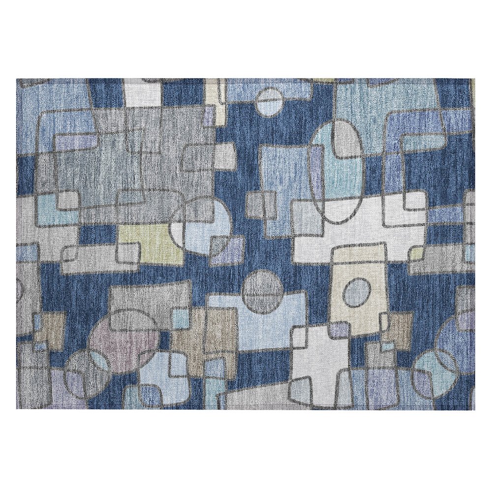 Machine Washable Indoor/Outdoor Chantille ACN2503 Blue 1'8" x 2'6" Rug. Picture 1