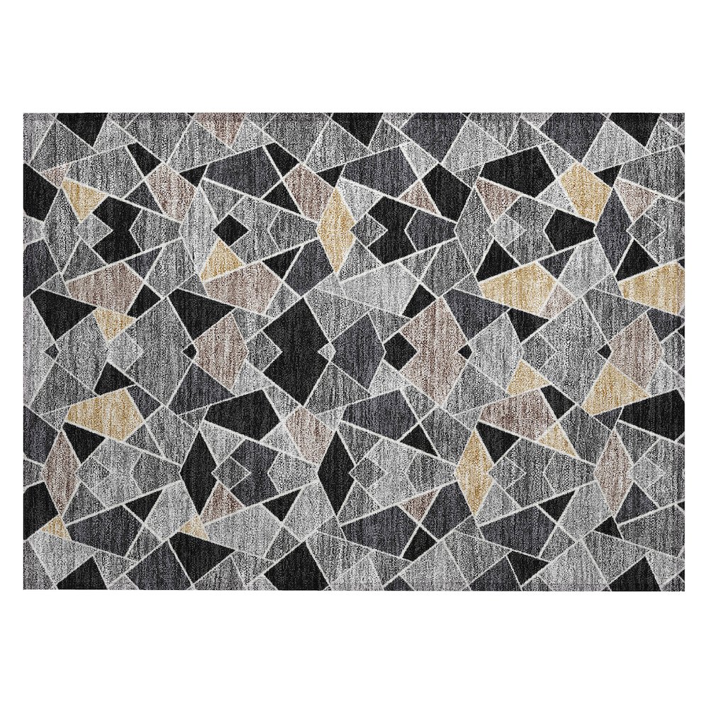 Machine Washable Indoor/Outdoor Chantille ACN2504 Black 1'8" x 2'6" Rug. Picture 1