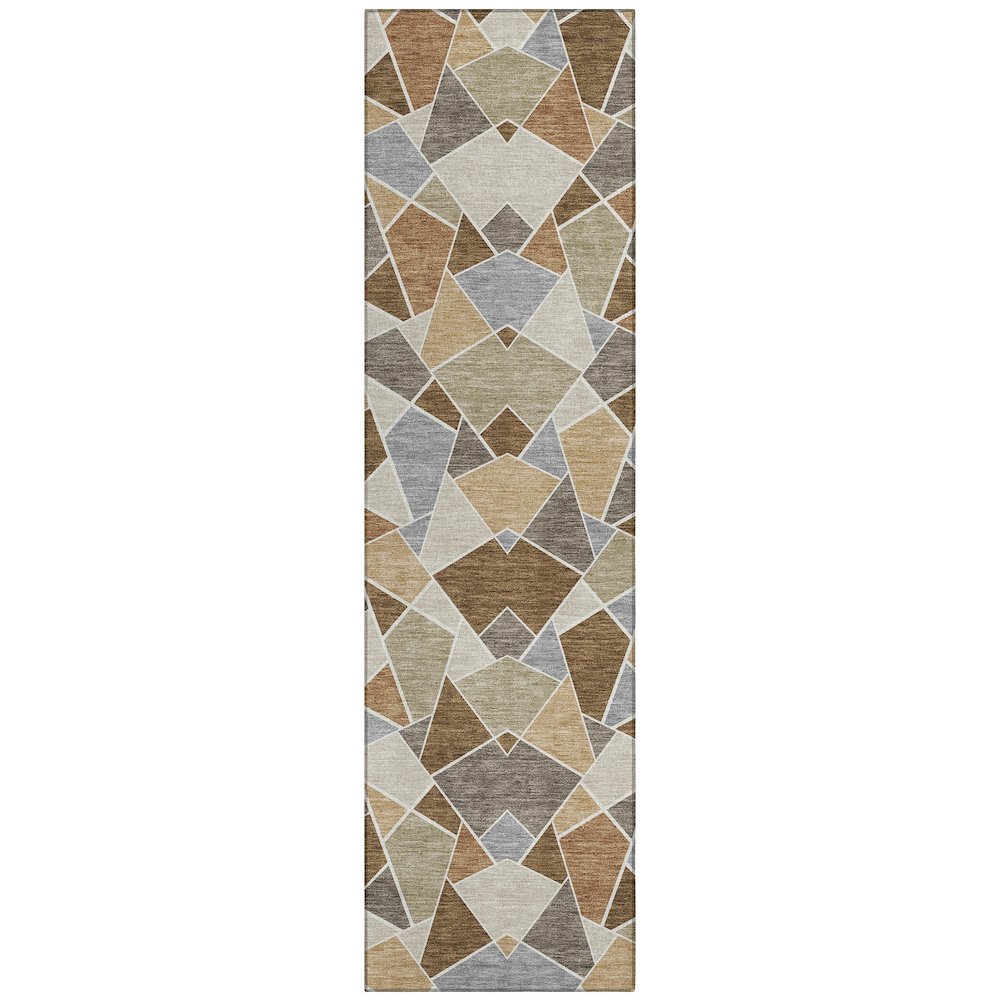 Machine Washable Indoor/Outdoor Chantille ACN2504 Brown 2'3" x 7'6" Runner Rug. Picture 1