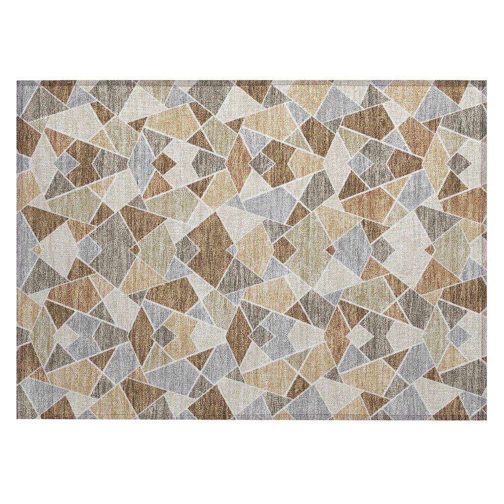 Machine Washable Indoor/Outdoor Chantille ACN2504 Brown 1'8" x 2'6" Rug. Picture 1