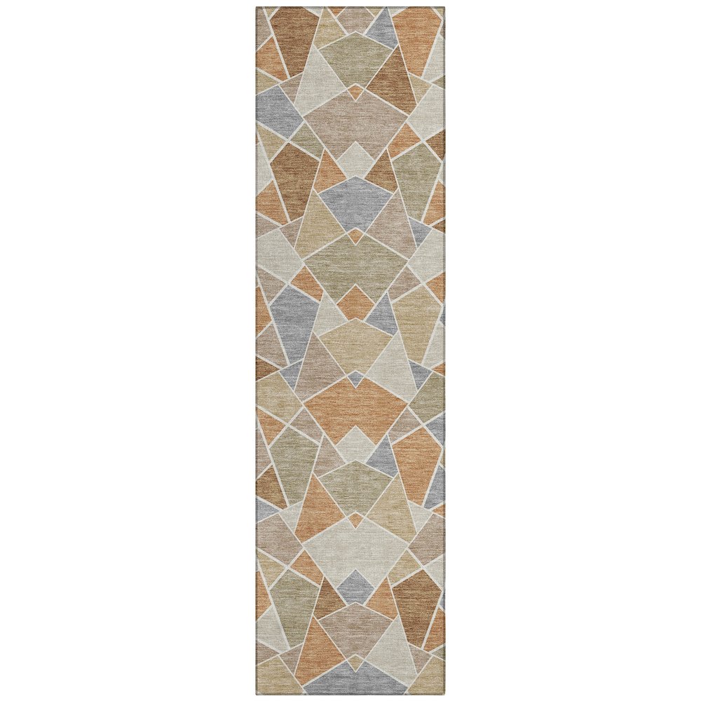 Machine Washable Indoor/Outdoor Chantille ACN2504 Orange 2'3" x 7'6" Runner Rug. Picture 1
