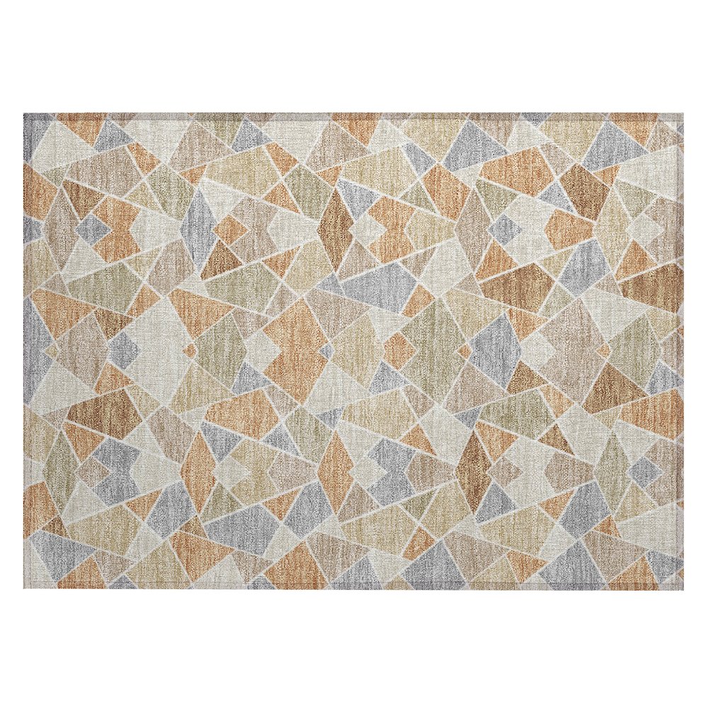 Machine Washable Indoor/Outdoor Chantille ACN2504 Orange 1'8" x 2'6" Rug. Picture 1