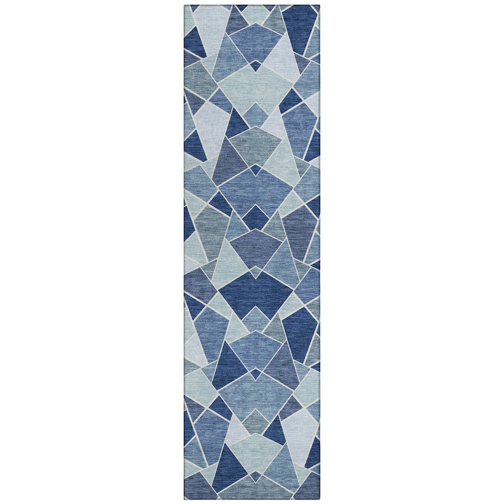 Machine Washable Indoor/Outdoor Chantille ACN2504 Blue 2'3" x 7'6" Runner Rug. Picture 1