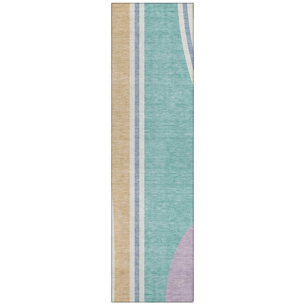 Machine Washable Indoor/Outdoor Chantille ACN2505 Teal 2'3" x 7'6" Runner Rug. Picture 1