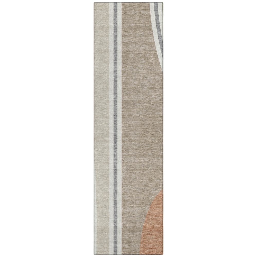 Machine Washable Indoor/Outdoor Chantille ACN2505 Brown 2'3" x 7'6" Runner Rug. Picture 1