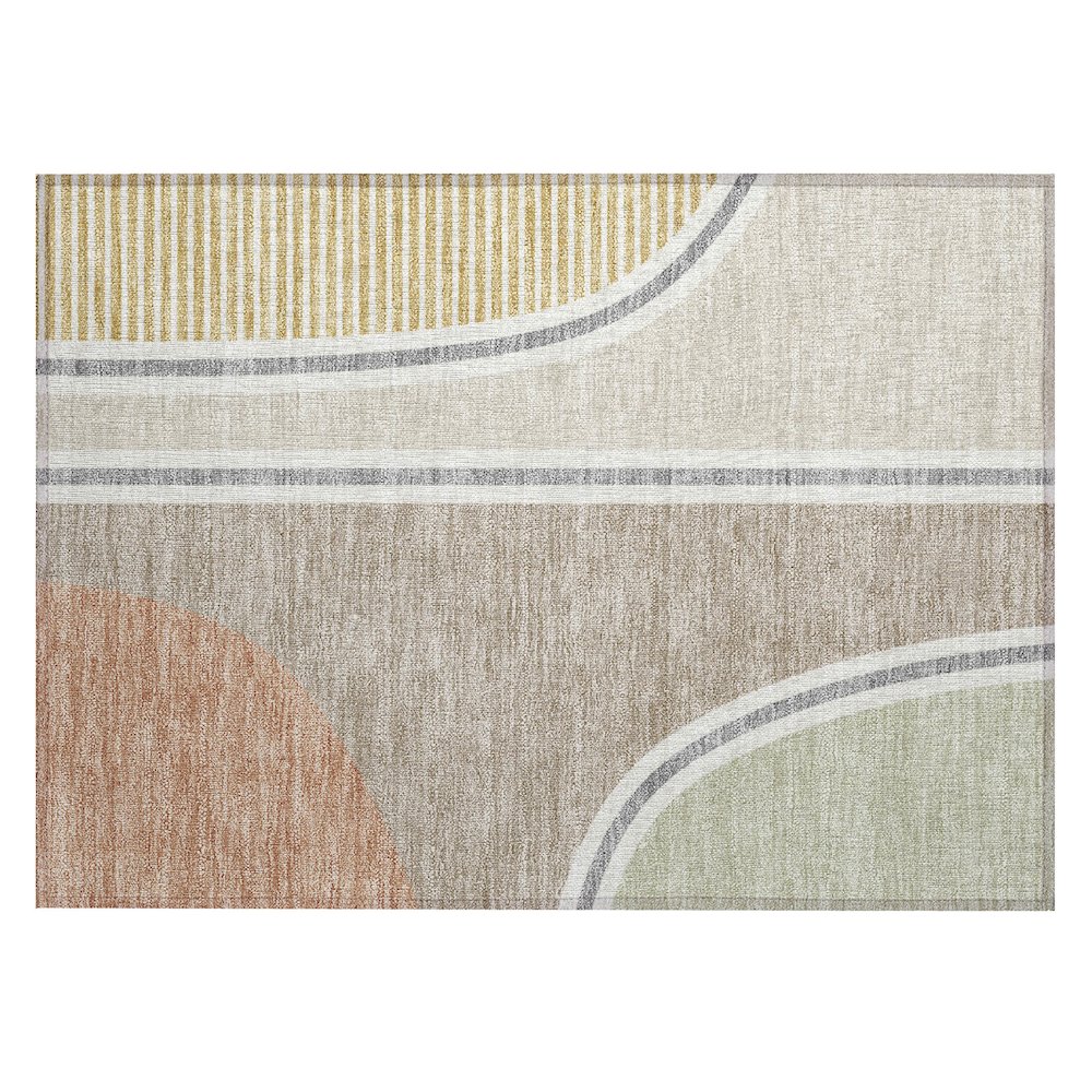 Machine Washable Indoor/Outdoor Chantille ACN2505 Brown 1'8" x 2'6" Rug. Picture 1